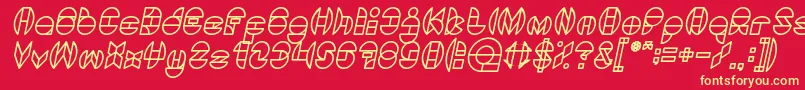 DragonFlyItalic Font – Yellow Fonts on Red Background