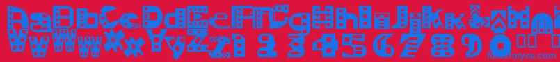 MoviesoundtrackSemibold Font – Blue Fonts on Red Background