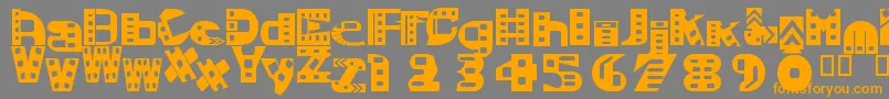 フォントMoviesoundtrackSemibold – オレンジの文字は灰色の背景にあります。