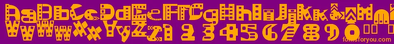 MoviesoundtrackSemibold-fontti – oranssit fontit violetilla taustalla