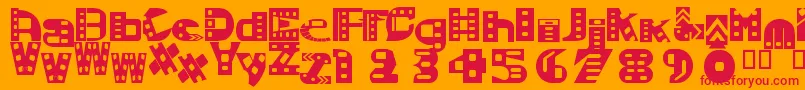 フォントMoviesoundtrackSemibold – オレンジの背景に赤い文字