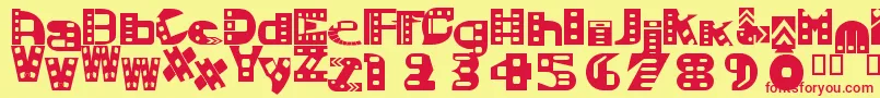 フォントMoviesoundtrackSemibold – 赤い文字の黄色い背景