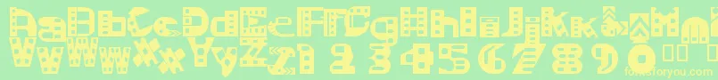 MoviesoundtrackSemibold Font – Yellow Fonts on Green Background
