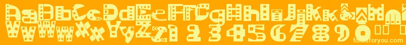 フォントMoviesoundtrackSemibold – オレンジの背景に黄色の文字
