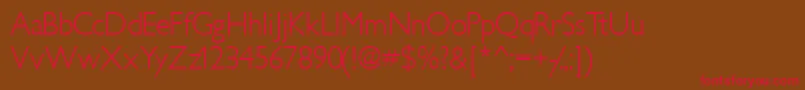 Idiomlightssk-Schriftart – Rote Schriften auf braunem Hintergrund