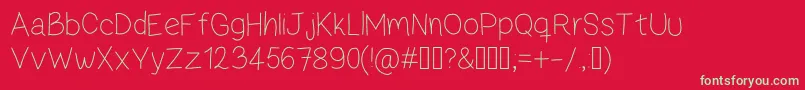 ZamaThin Font – Green Fonts on Red Background