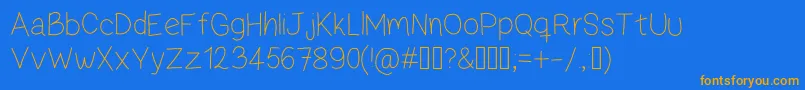 ZamaThin Font – Orange Fonts on Blue Background