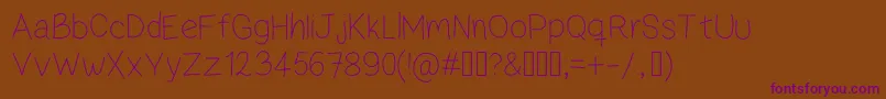 ZamaThin Font – Purple Fonts on Brown Background