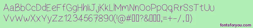ZamaThin Font – Purple Fonts on Green Background