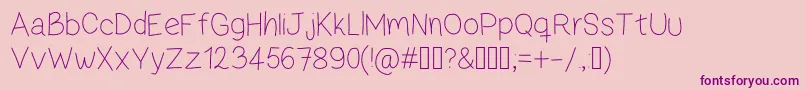 ZamaThin Font – Purple Fonts on Pink Background