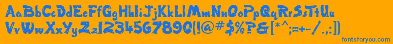 TumbleweedMf Font – Blue Fonts on Orange Background