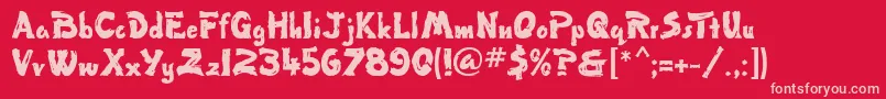 TumbleweedMf Font – Pink Fonts on Red Background