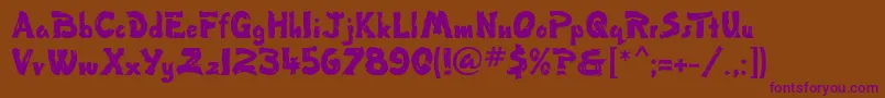 TumbleweedMf Font – Purple Fonts on Brown Background