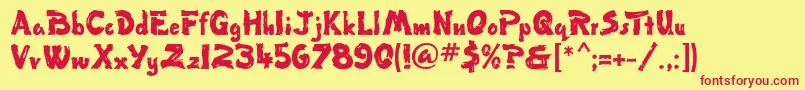 TumbleweedMf Font – Red Fonts on Yellow Background