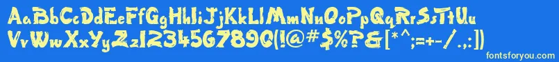 TumbleweedMf Font – Yellow Fonts on Blue Background