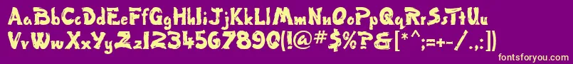 TumbleweedMf Font – Yellow Fonts on Purple Background