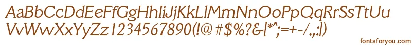 VeracruzserialLightItalic Font – Brown Fonts on White Background