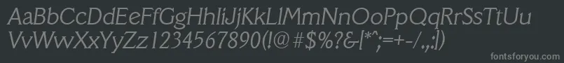 Czcionka VeracruzserialLightItalic – szare czcionki na czarnym tle
