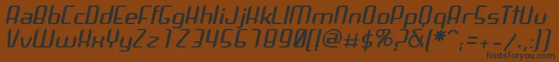 ArbekaItalic-fontti – mustat fontit ruskealla taustalla
