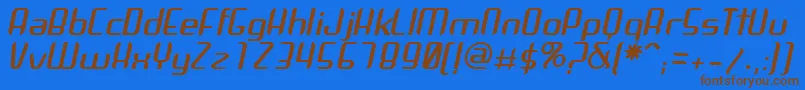 Fonte ArbekaItalic – fontes marrons em um fundo azul