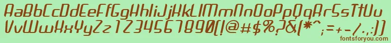 ArbekaItalic Font – Brown Fonts on Green Background