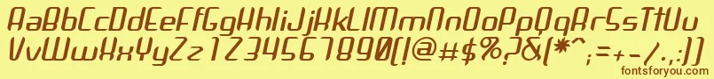 ArbekaItalic Font – Brown Fonts on Yellow Background