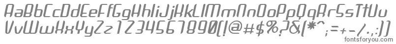 ArbekaItalic-fontti – harmaat kirjasimet valkoisella taustalla