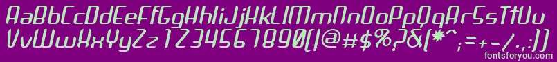 ArbekaItalic Font – Green Fonts on Purple Background