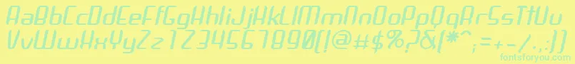 Шрифт ArbekaItalic – зелёные шрифты на жёлтом фоне