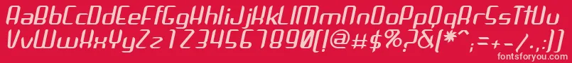 Czcionka ArbekaItalic – różowe czcionki na czerwonym tle
