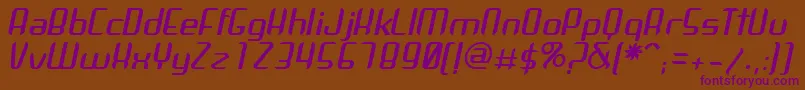 Czcionka ArbekaItalic – fioletowe czcionki na brązowym tle