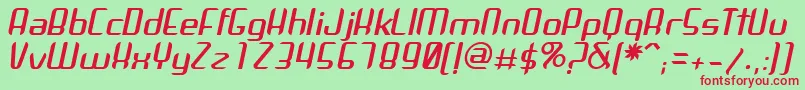 ArbekaItalic Font – Red Fonts on Green Background