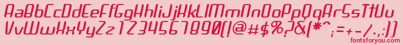 フォントArbekaItalic – ピンクの背景に赤い文字