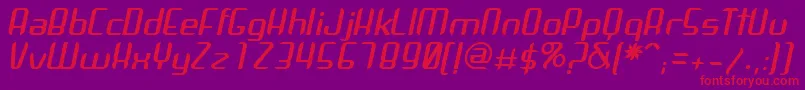 ArbekaItalic-Schriftart – Rote Schriften auf violettem Hintergrund