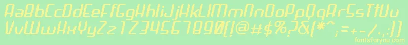 ArbekaItalic Font – Yellow Fonts on Green Background
