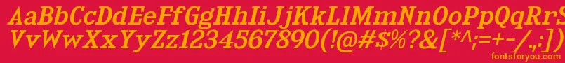 KingsbridgeExRgIt Font – Orange Fonts on Red Background