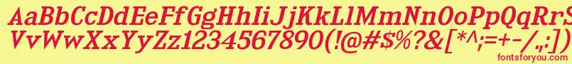 KingsbridgeExRgIt Font – Red Fonts on Yellow Background