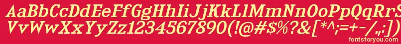 KingsbridgeExRgIt Font – Yellow Fonts on Red Background