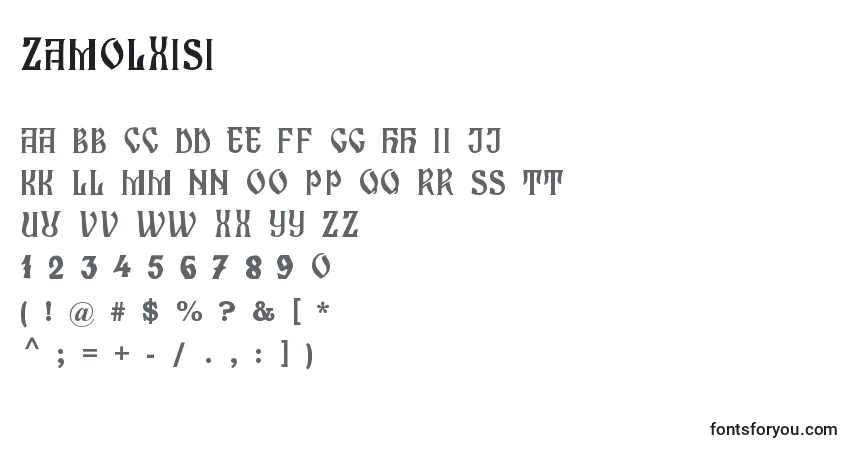 Шрифт ZamolxisI – алфавит, цифры, специальные символы