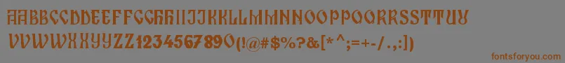 Weitere Informationen zur ZamolxisI-Schriftart ZamolxisI-Schriftart – Braune Schriften auf grauem Hintergrund