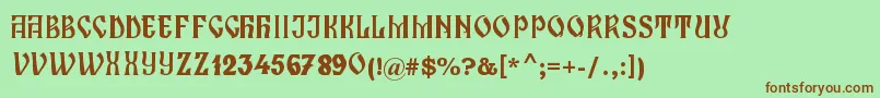 Шрифт ZamolxisI – коричневые шрифты на зелёном фоне