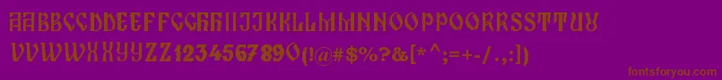 Шрифт ZamolxisI – коричневые шрифты на фиолетовом фоне