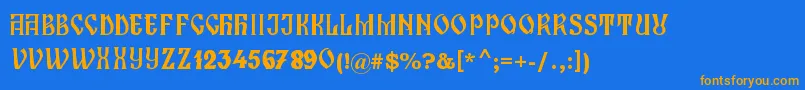More about ZamolxisI Font ZamolxisI Font – Orange Fonts on Blue Background