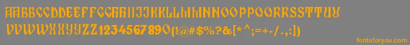ZamolxisI-Schriftart – Orangefarbene Schriften auf grauem Hintergrund