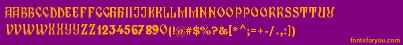 ZamolxisI Font – Orange Fonts on Purple Background