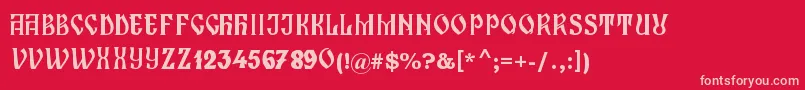 ZamolxisI Font – Pink Fonts on Red Background