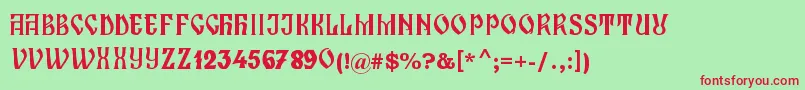 ZamolxisI Font – Red Fonts on Green Background