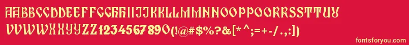 ZamolxisI Font – Yellow Fonts on Red Background