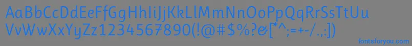 RulukoRegular-Schriftart – Blaue Schriften auf grauem Hintergrund