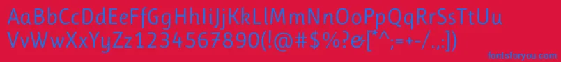 RulukoRegular Font – Blue Fonts on Red Background